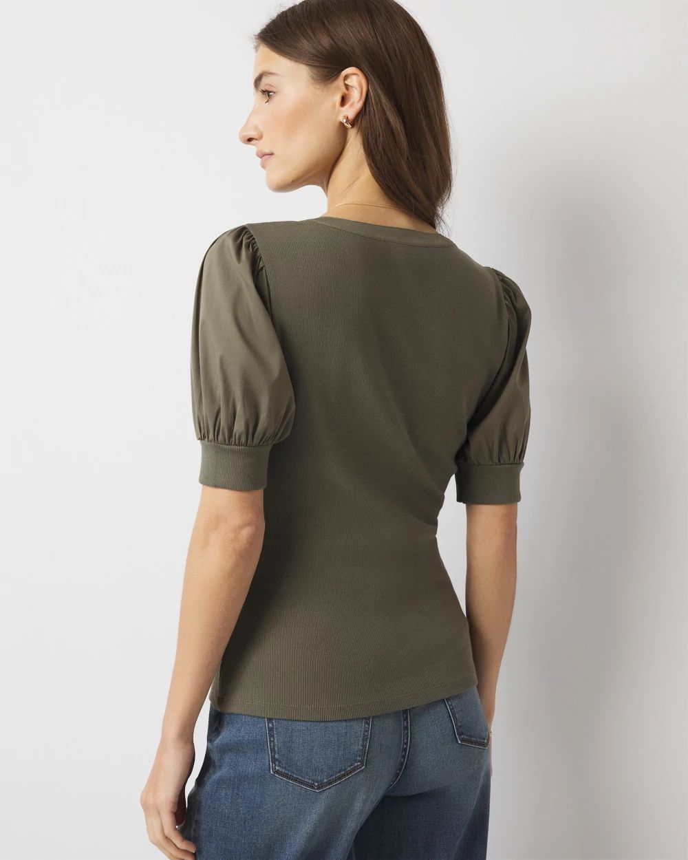 Sara B Henley Shirt White Poplin
